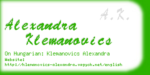 alexandra klemanovics business card